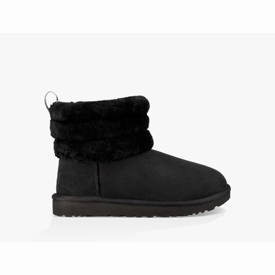 Botas UGG Classic Mini Fluff Quilted Mulher Pretas | PT-RUOPT